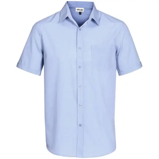 Mens Short Sleeve Northampton Shirt Sky Blue Front